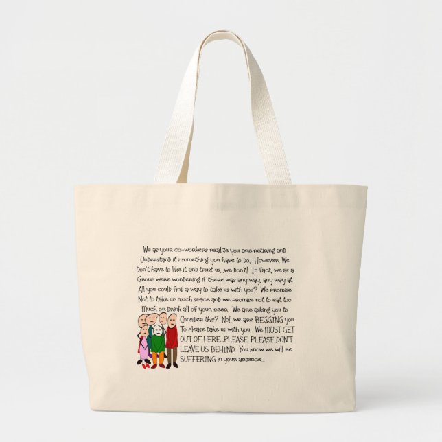 Grand Tote Bag Carte hilare de retraite--De la bande ! (Devant)