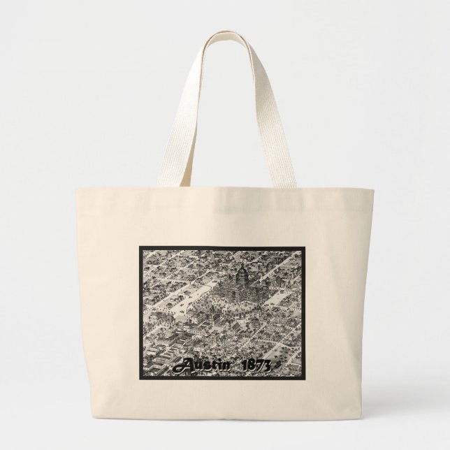Grand Tote Bag Carte historique 1873 d'Austin (Devant)