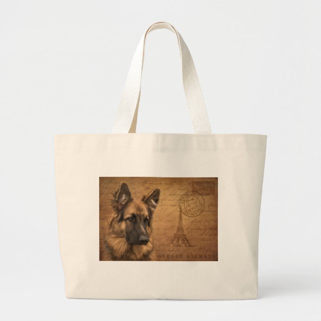 Grand Tote Bag Carte postale de Paris (Devant)