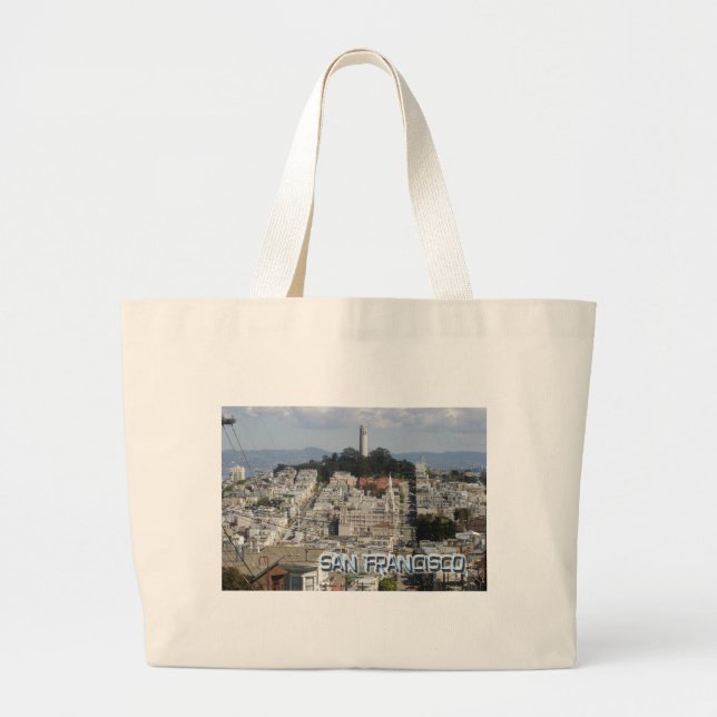 Grand Tote Bag Carte postale de San Francisco (Devant)