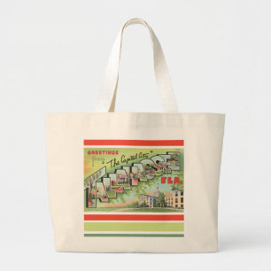 Grand Tote Bag Carte postale de Tallahassee Floride 