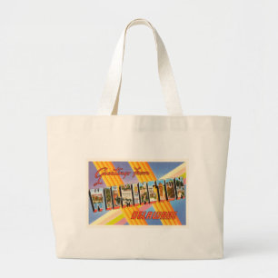 Grand Tote Bag Carte postale de Vintage voyage de Wilmington