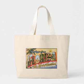 Grand Tote Bag Carte postale vintage Floride