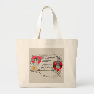 Grand Tote Bag Cartes de la Saint-Valentin Antiques Victoriennes 