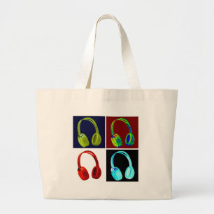 Grand Tote Bag Casque Pop Art