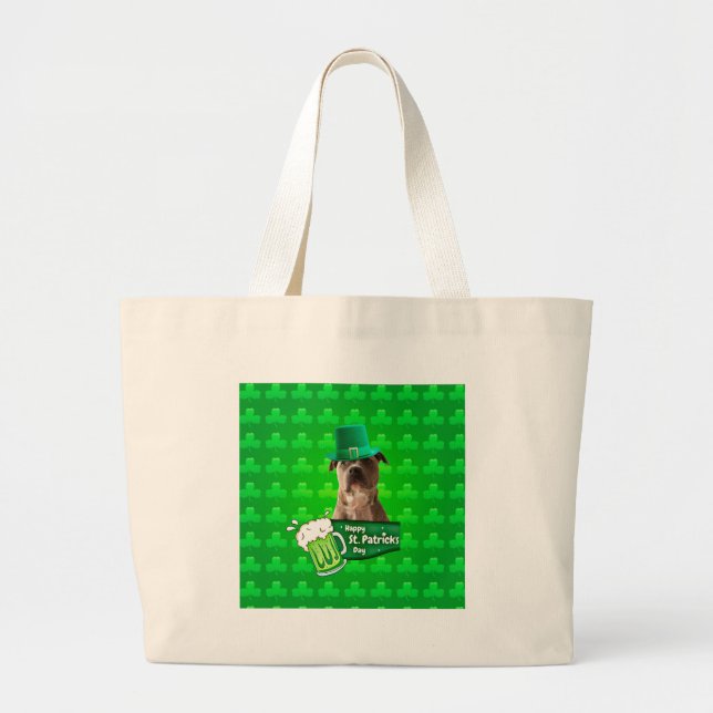 Grand Tote Bag Casquette de la Saint-Patrick Jour du Chien à Taur (Devant)