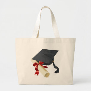 Grand Tote Bag Casquette et diplôme d'obtention du diplôme