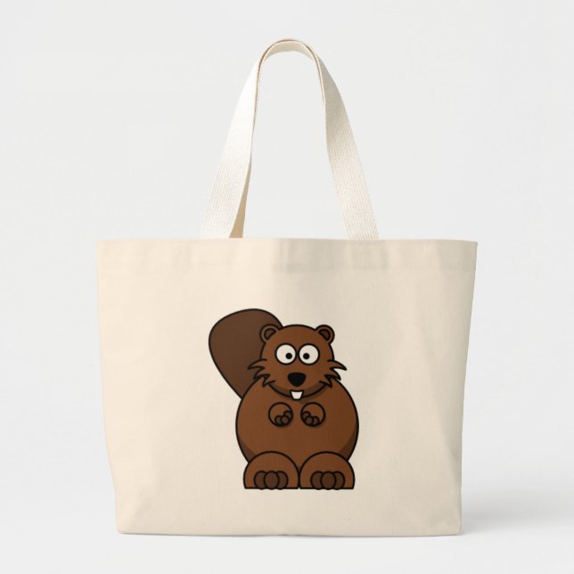 Grand Tote Bag Castor de bande dessinée (Devant)