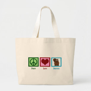 Grand Tote Bag Castors Peace Love