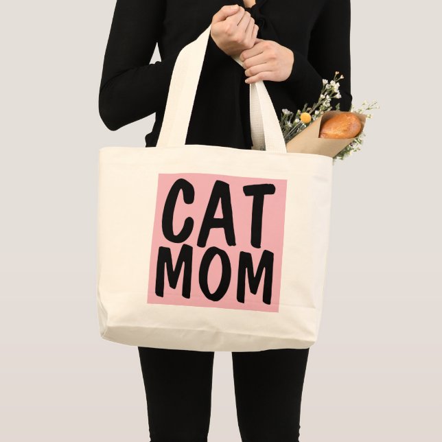 Grand Tote Bag CAT MOM Tote, Pink (Devant (produit))