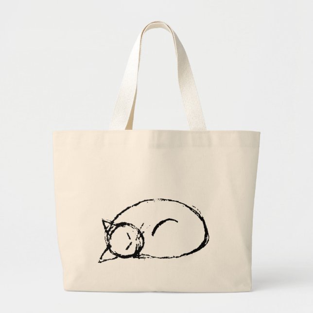 Grand Tote Bag cat sleeping (Devant)