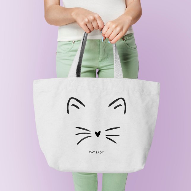 Grand Tote Bag Cat Whiskers (Créateur téléchargé)