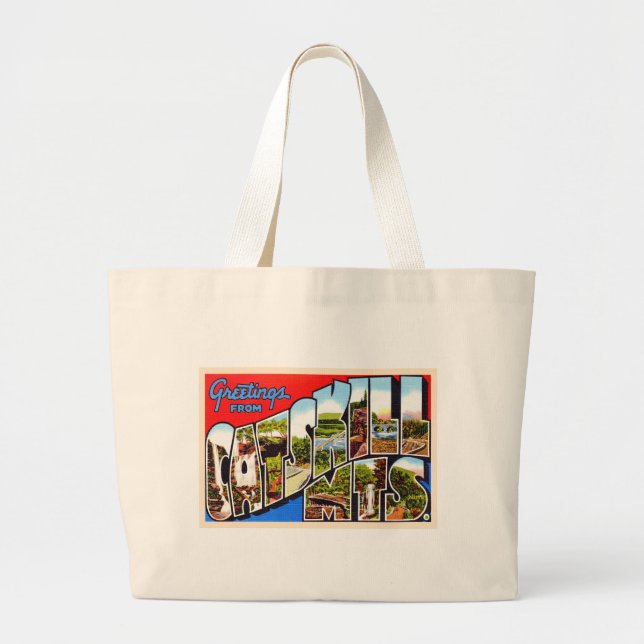 Grand Tote Bag Catskill Mounts New York Grande Lettre Carte posta (Devant)