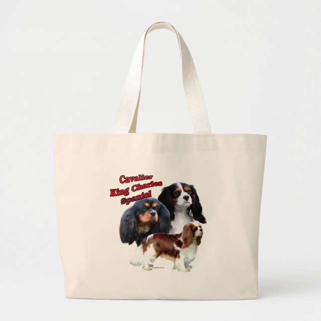Grand Tote Bag Cavalier King Charles Spaniel Trio 2 (Devant)