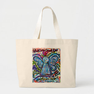 Grand Tote Bag Ce que le cancer ne peut pas faire Poem Angel Art