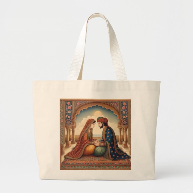 Grand Tote Bag Ce que nous avons - Peinture miniature indienne (Devant)