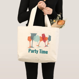 Grand Tote Bag Célébration Cocktails Design