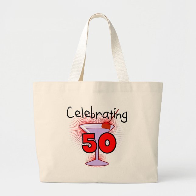 Grand Tote Bag Célébration de 50 T-shirts et cadeaux (Devant)