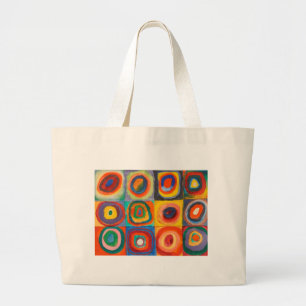Grand Tote Bag Cercles concentrés Carré de Kandinsky