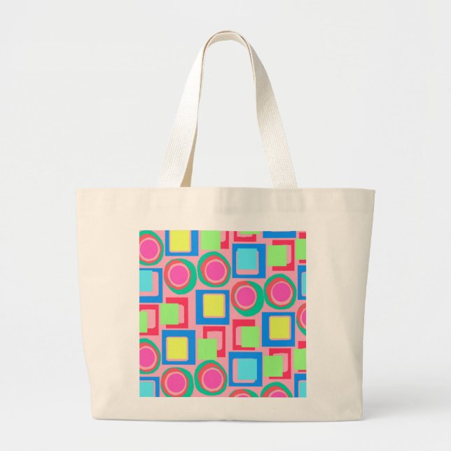 Grand Tote Bag Cercles et carrés (Devant)