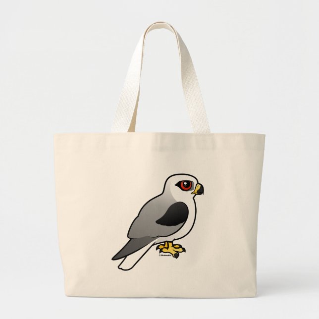 Grand Tote Bag cerf-volant Blanc-coupé la queue (Devant)
