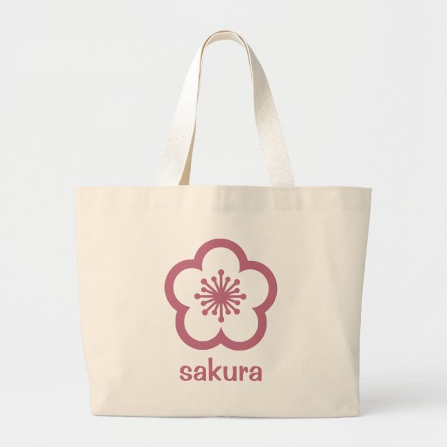 Grand Tote Bag Cerisier Rose Fleur de Sakura  (Devant)