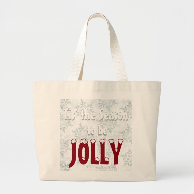 Grand Tote Bag C'est la saison Snowflakes Graphics (Devant)