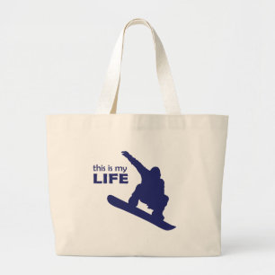Grand Tote Bag C'Est Ma Vie (Snowboard)