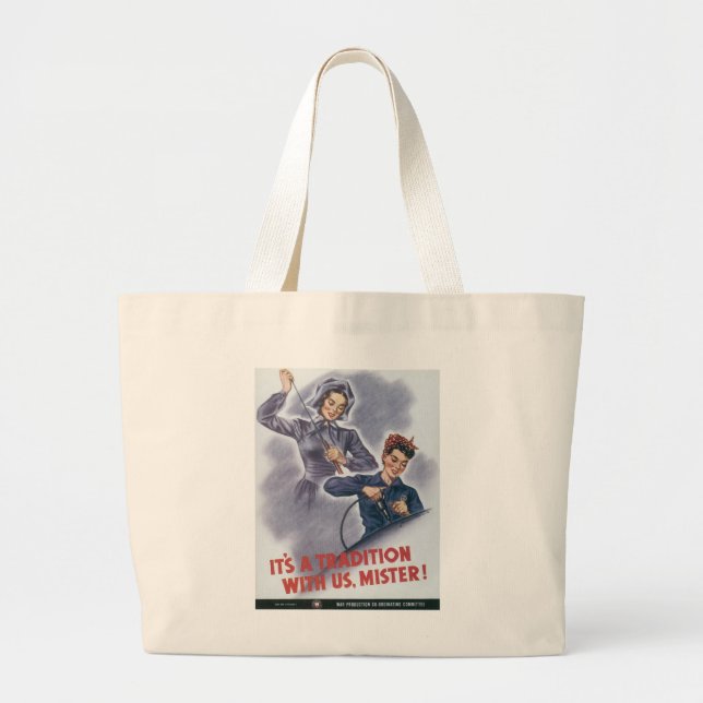 Grand Tote Bag C'est une tradition avec nous, Monsieur ! (Devant)