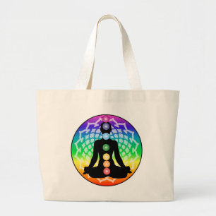 Grand Tote Bag Chakra Lotus Fourre-tout - Rainbow Yoga & Energy A