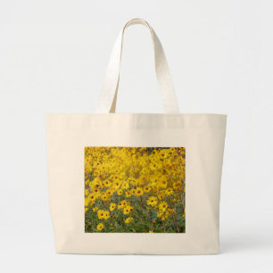 Grand Tote Bag Champ De Fleurs Jaunes Vibrantes