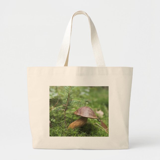 Grand Tote Bag Champignon sur la mousse (Devant)
