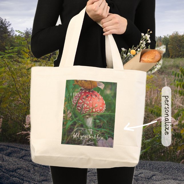 Grand Tote Bag Champignons agariques à la mouche rouge (Créateur téléchargé)
