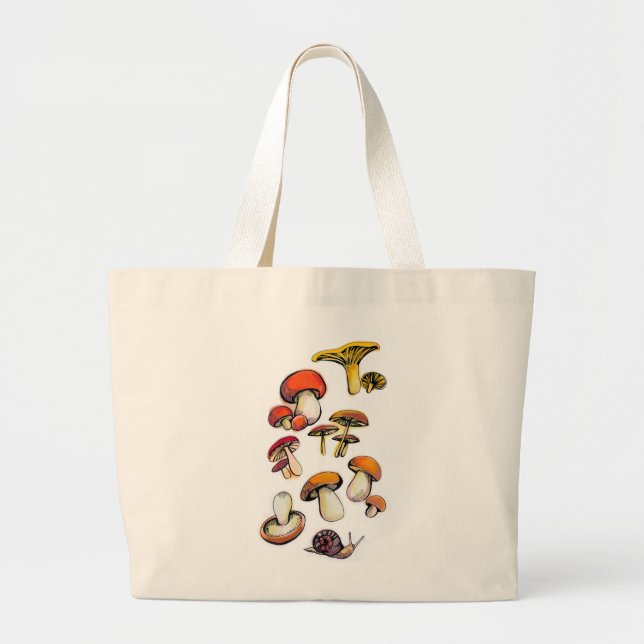 Grand Tote Bag champignons sauvages (Devant)