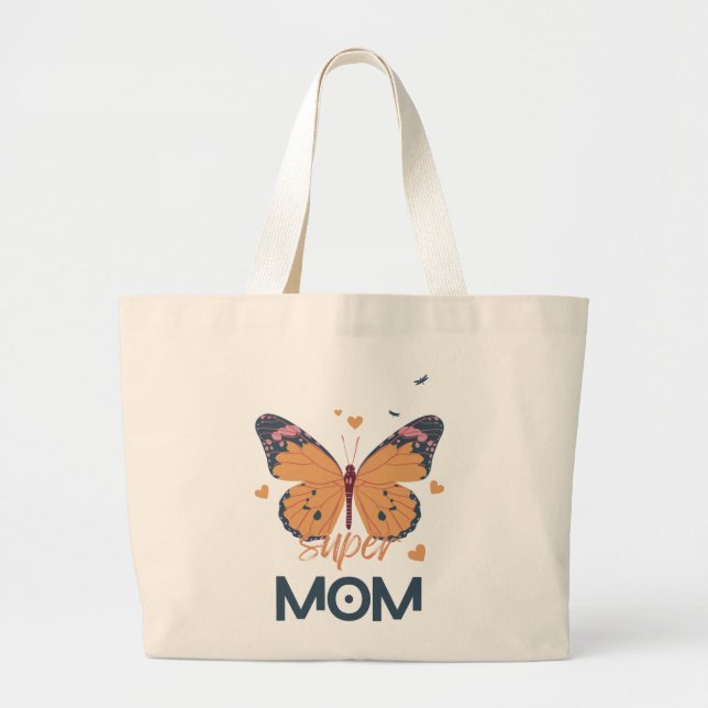 Grand Tote Bag Champignons Super MOM (Devant)