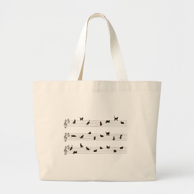 Grand Tote Bag Chanson Fourre-tout de chat (Devant)