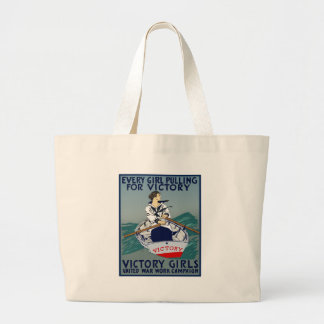 Grand Tote Bag Chaque fille tirant pour la victoire