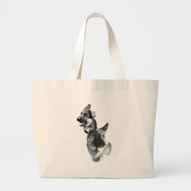 Grand Tote Bag Charbon berger allemand 2 (Devant)