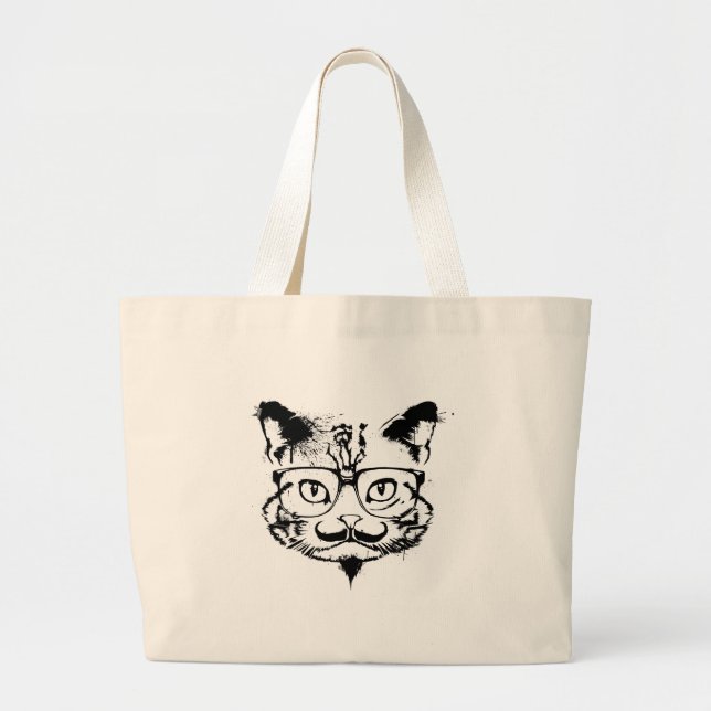Grand Tote Bag Chat de culture (Devant)