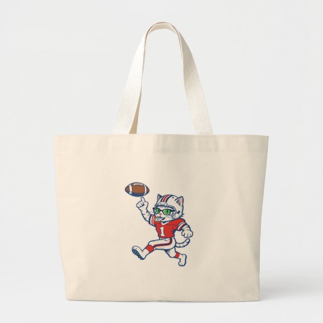Grand Tote Bag Chat de foot drôle (Devant)