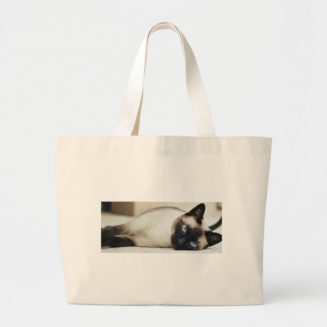 Grand Tote Bag Chat de Siamese (Devant)