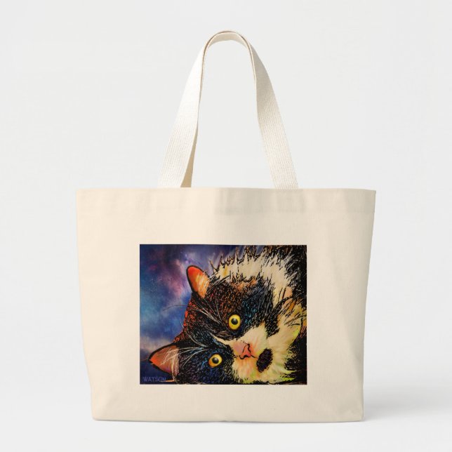 Grand Tote Bag Chat de smoking (Devant)