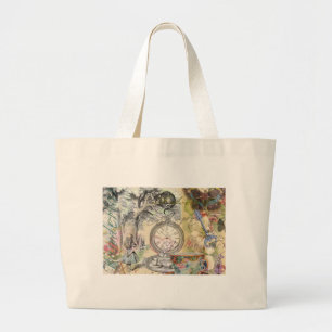 Grand Tote Bag Chat du Cheshire Alice au Pays des Merveilles Clas