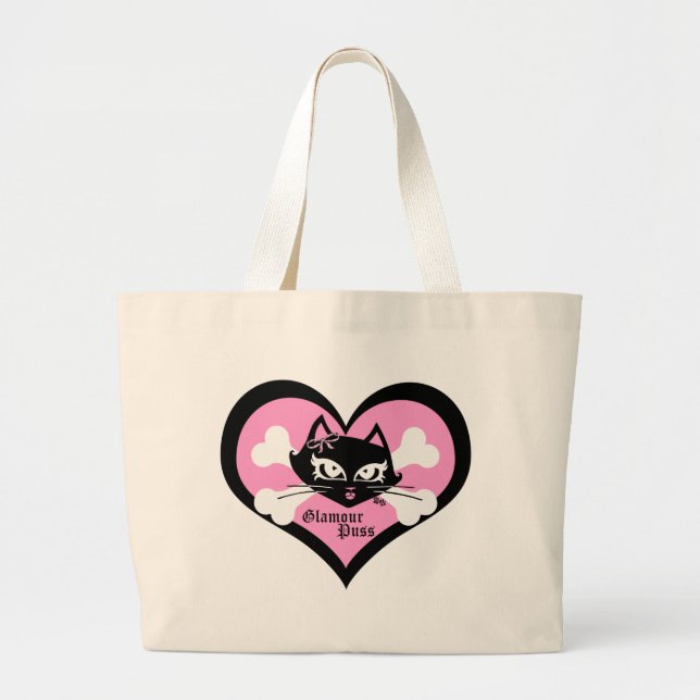 Grand Tote Bag Chat Fourre-tout de charme (Devant)