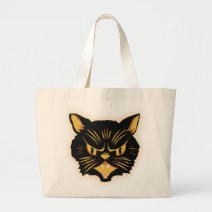 Grand Tote Bag Chat noir Joy Halloween Trick or Treat
