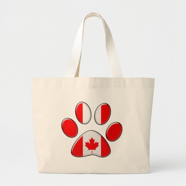 Grand Tote Bag Chat patriotique canadien (Devant)