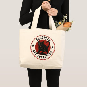 Grand Tote Bag Chats contre les fascistes