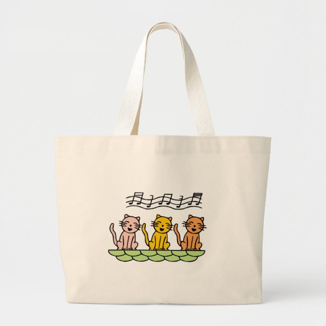 Grand Tote Bag Chats de chant T-shirts et cadeaux (Devant)