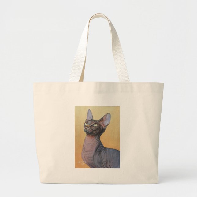 Grand Tote Bag Chats Electra de chat de sphinx de Sphynx (Devant)