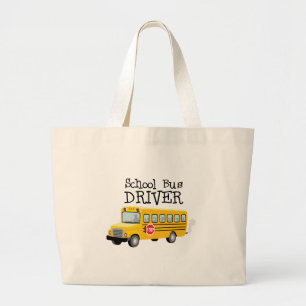 Grand Tote Bag Chauffeur d'autobus scolaire